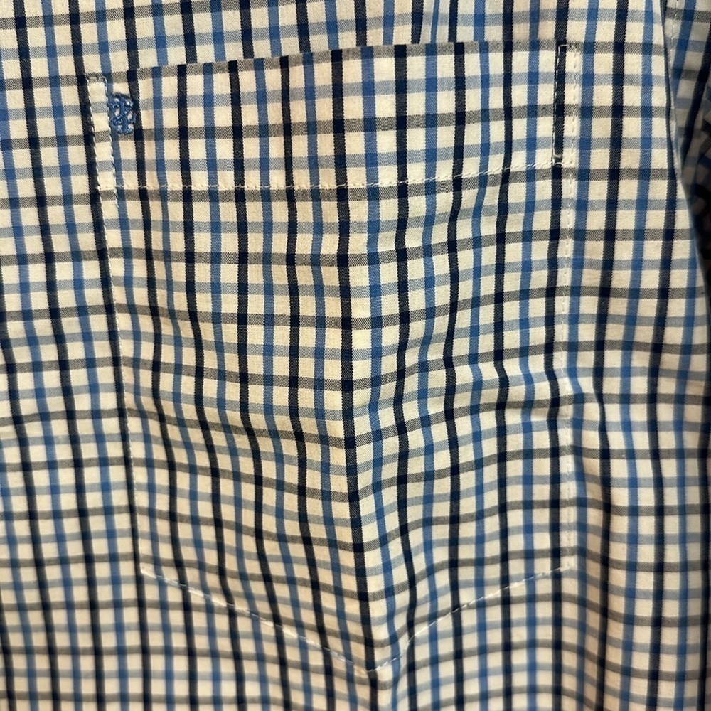 Izod American Dream Blue Stripes Plaid Longsleeved Dress Shirt Large NWT - Picture 5 of 7